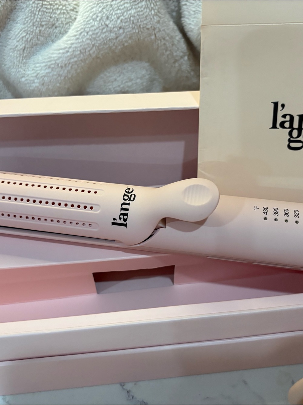 Lange Light Pink Hair Curling Iron Styling Tool
